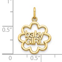 10K Yellow Gold Baby Girl Charm view 3