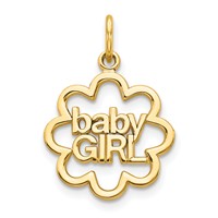 10K Yellow Gold Baby Girl Charm view 1