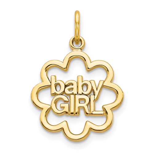 10K Yellow Gold Baby Girl Charm