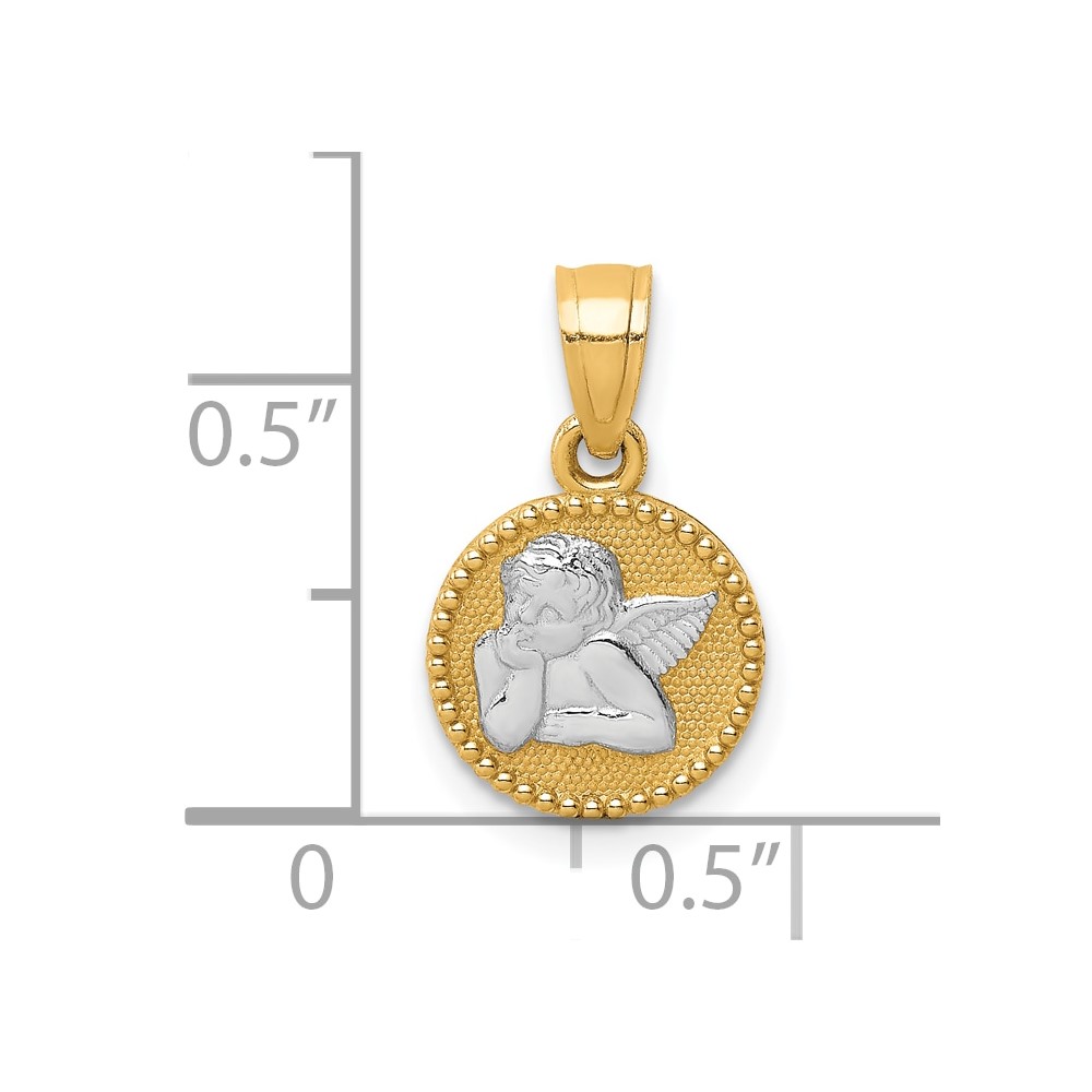 10K W/Rhodium Polished and Textured Angel Pendant (10C1367)