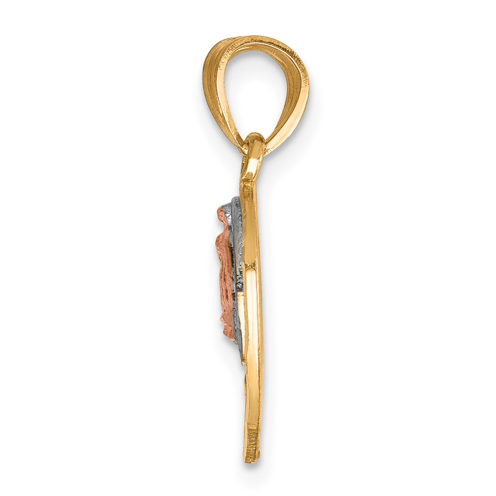 10K Two-Tone w/White Rhodium Break Apart Te Amo Pendant (10C1369)