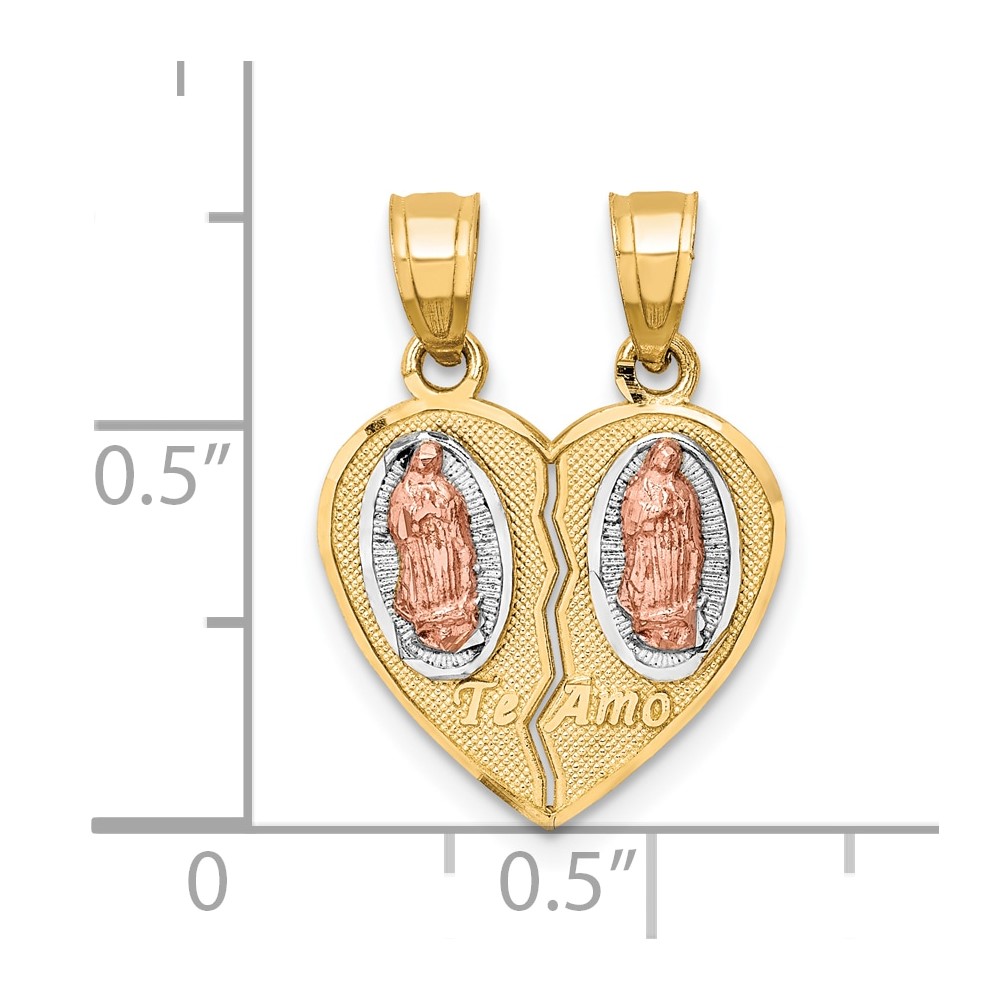 10K Two-Tone w/White Rhodium Break Apart Te Amo Pendant (10C1369)
