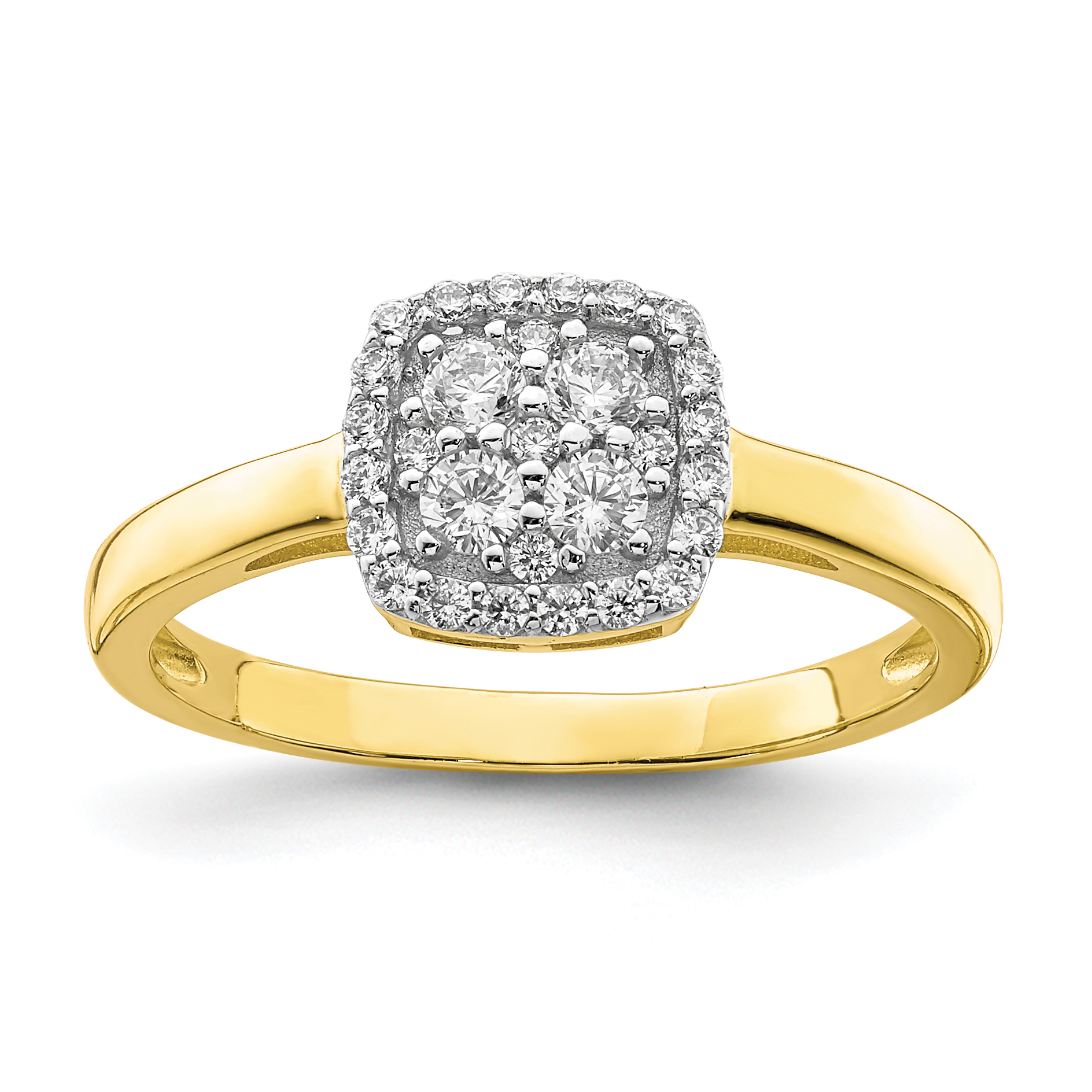10K Square CZ Fancy Ring (10C1389)
