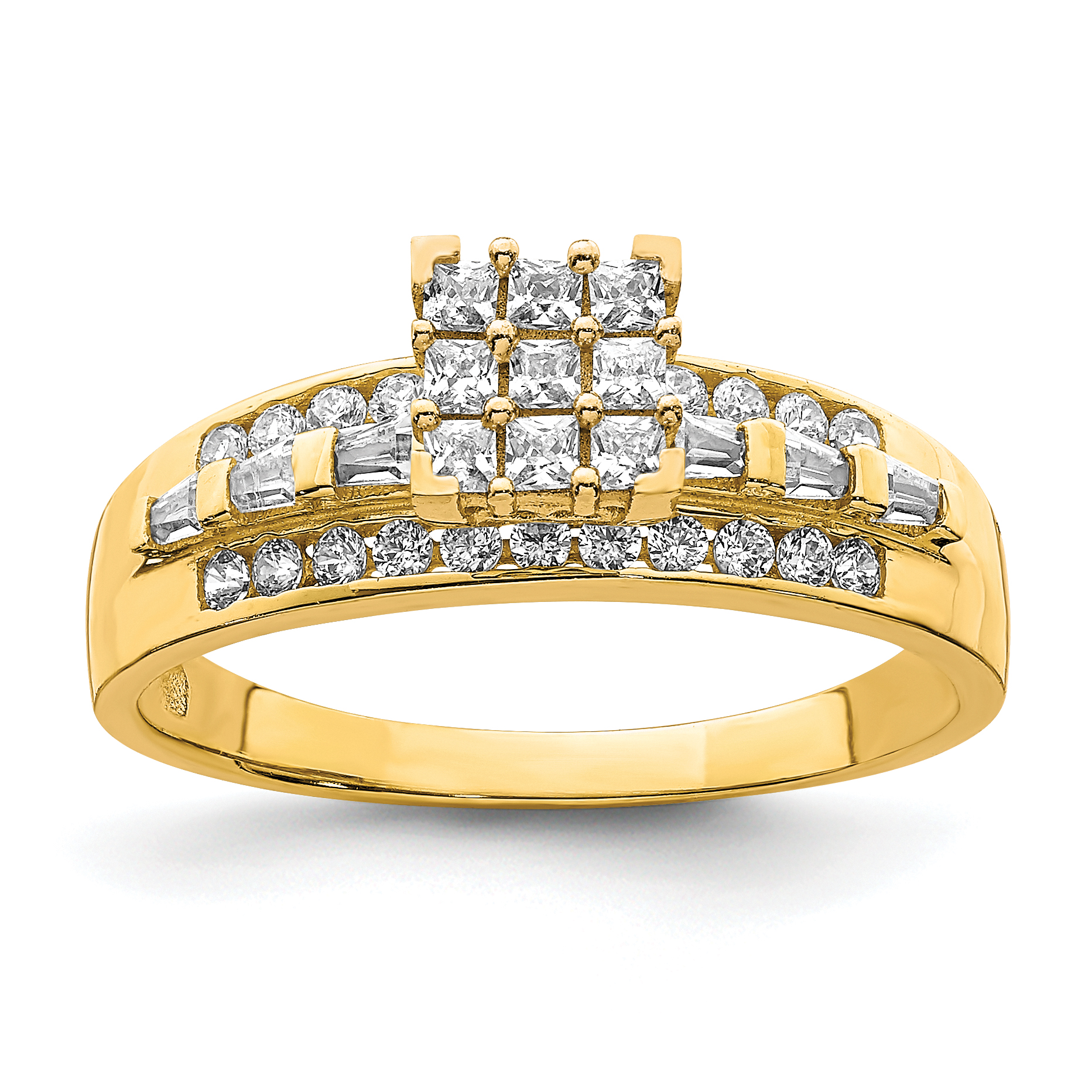 10K CZ Micropave Solitarie Ring (10C1411)
