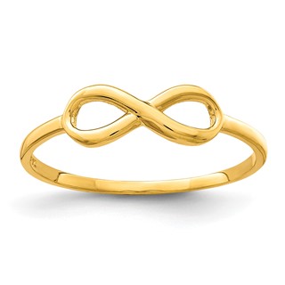 Gold Polished Infinity Rings