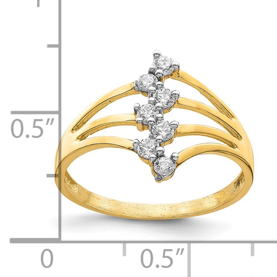 10K CZ 7-Stone Ring