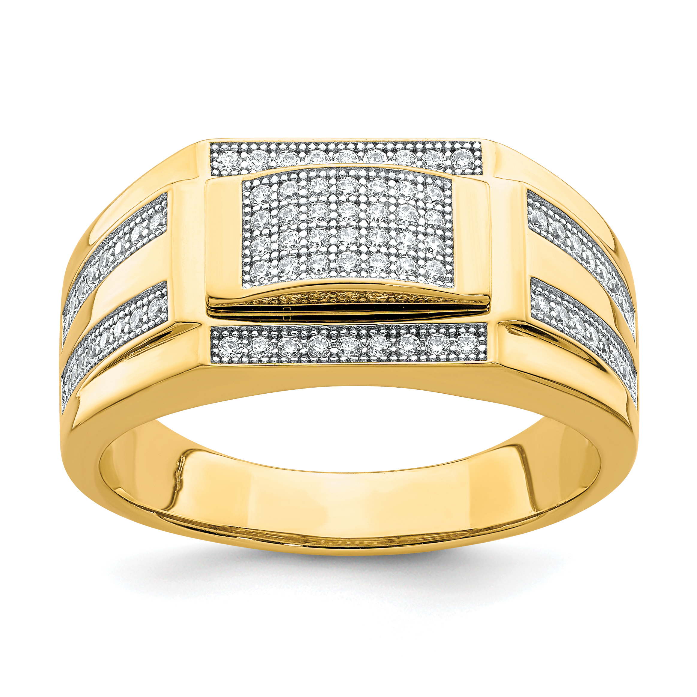 10K Men's CZ Signet Ring (10C1421)