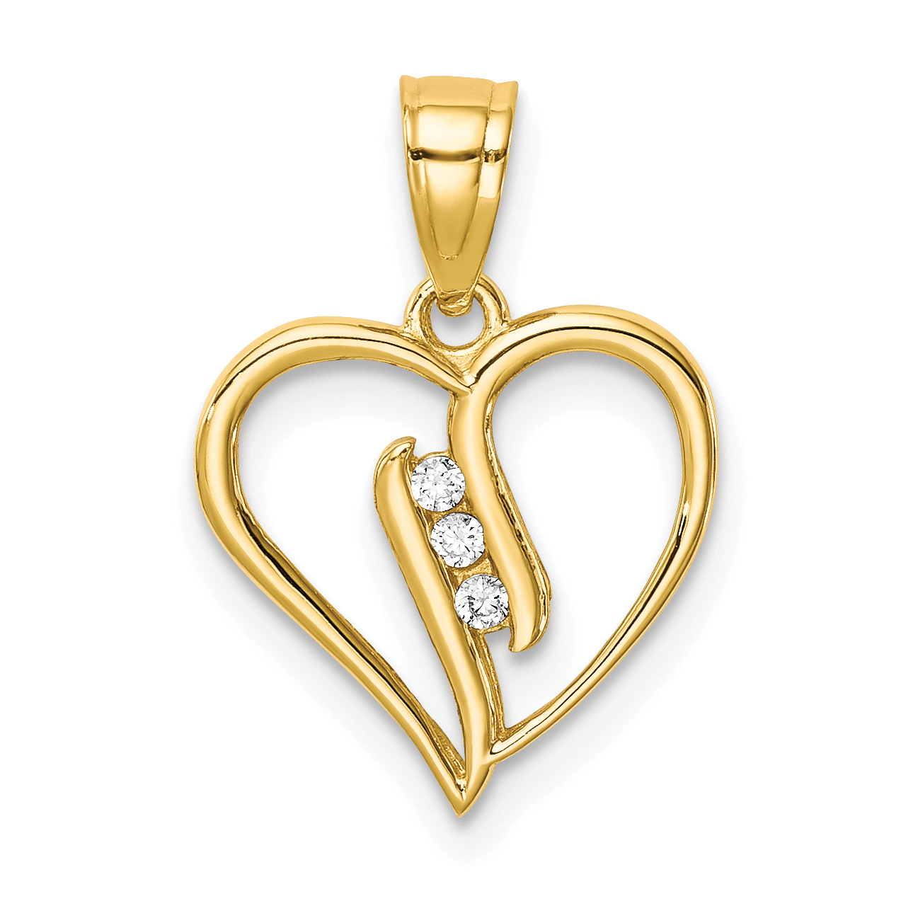 10K CZ Heart Pendant (10C1437)