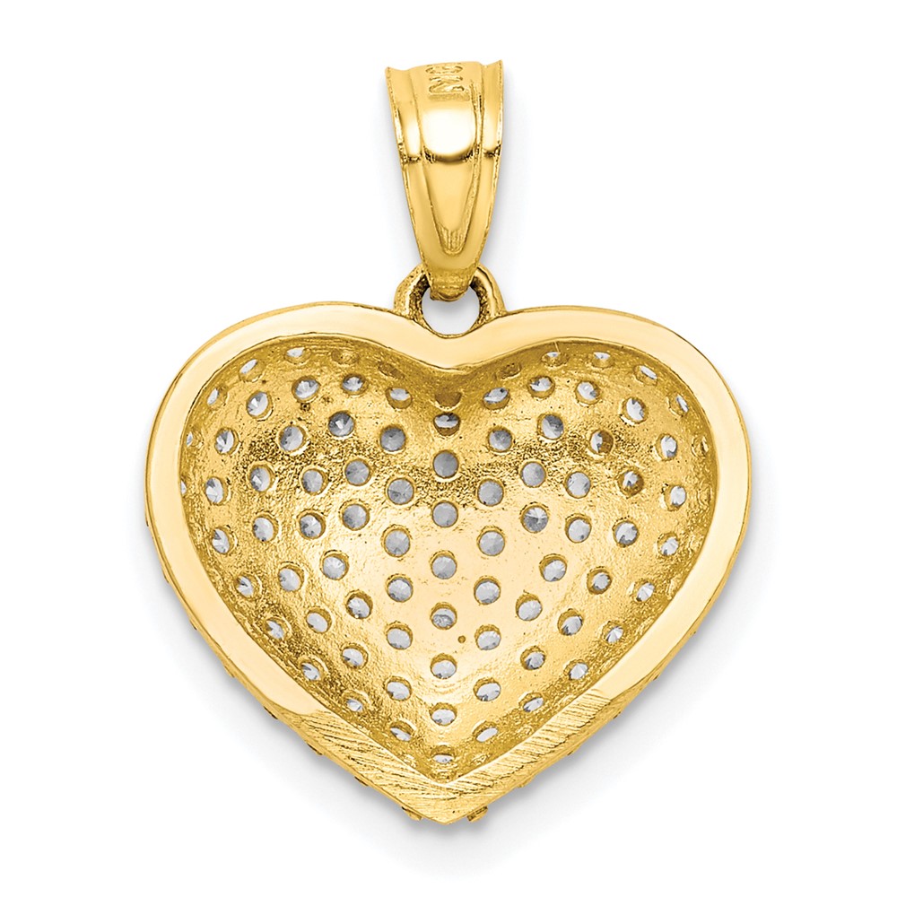 10K CZ Micro Pave Heart Pendant (10C1442)