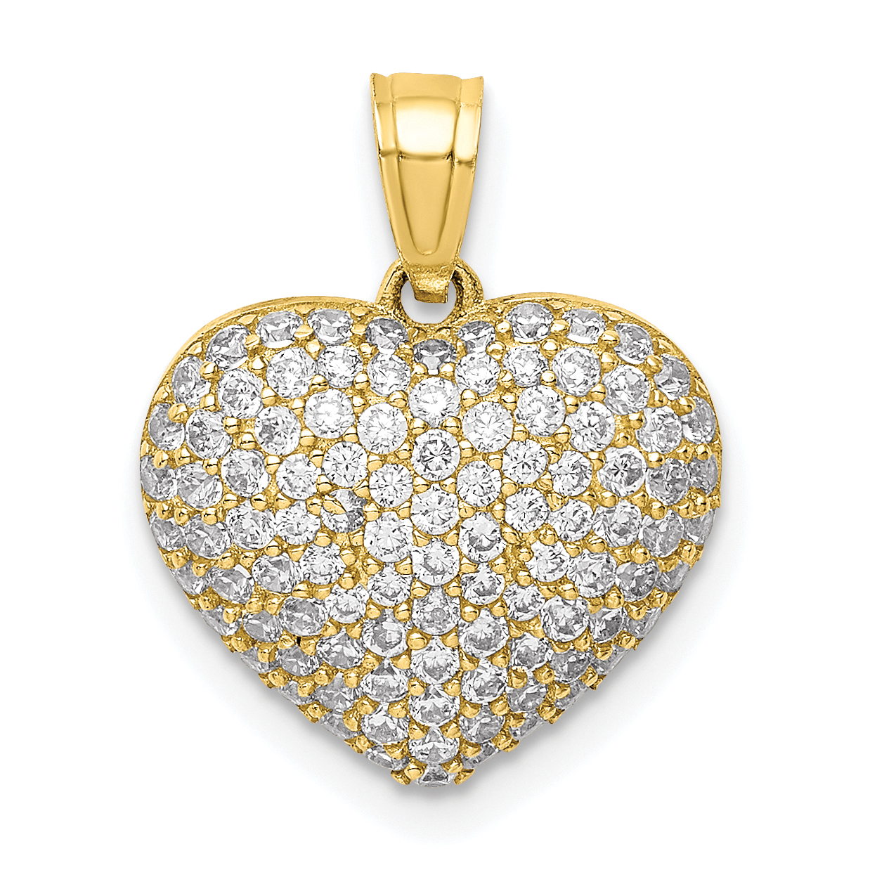 10K CZ Micro Pave Heart Pendant (10C1442)