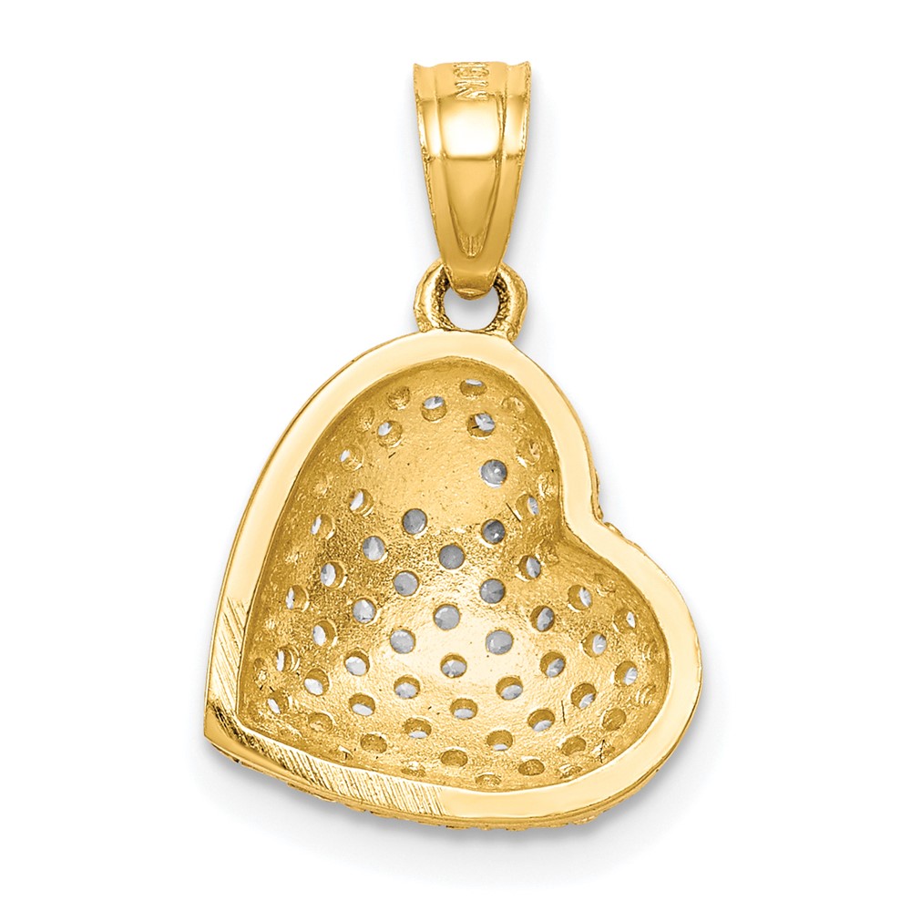 10K CZ Micro Pave Heart Pendant (10C1444)