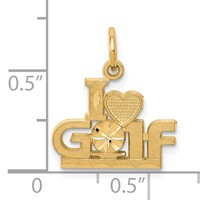 10K Yellow Gold I Heart Golf Charm view 3