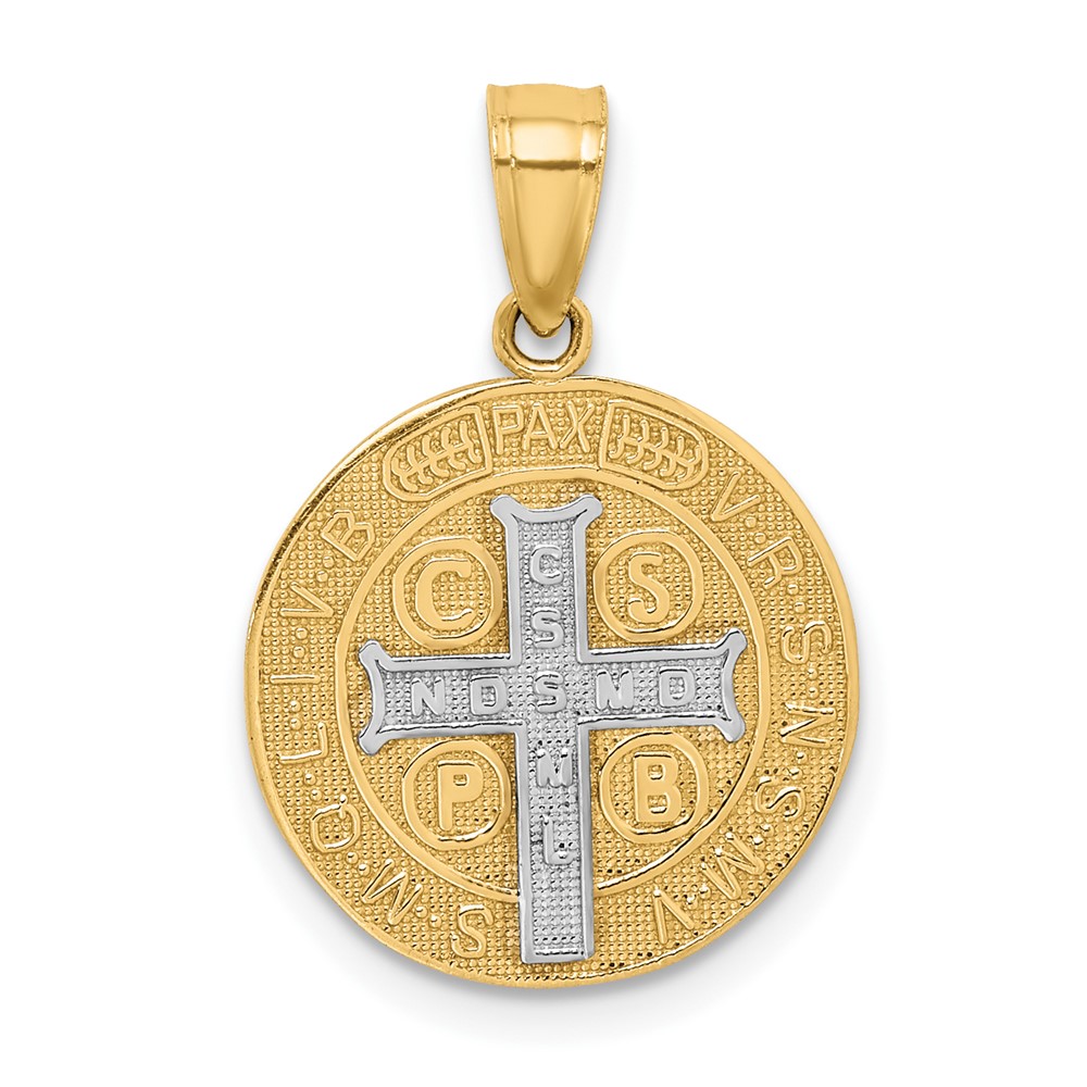 10K W/Rhodium San Benito Medal Pendant (10C1451)