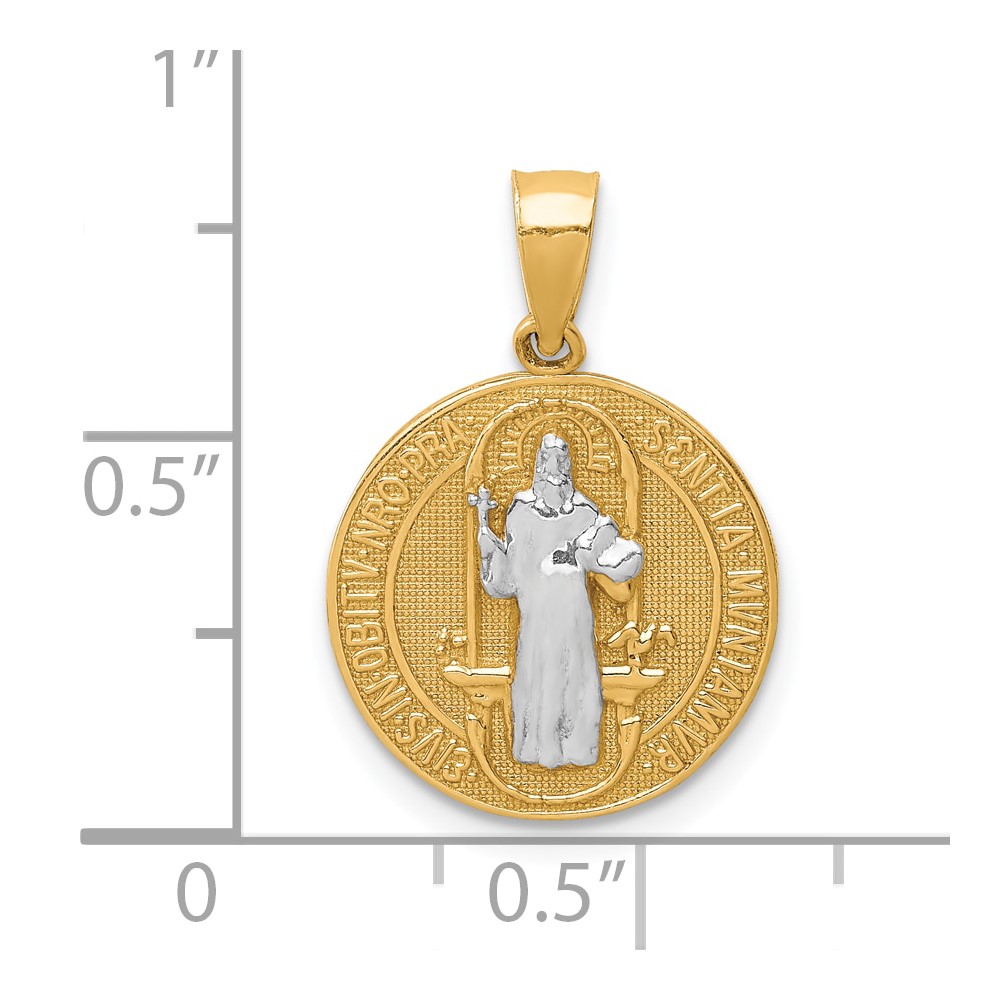 10K W/Rhodium San Benito Medal Pendant (10C1451)