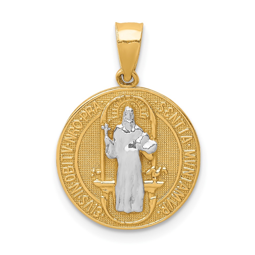 10K W/Rhodium San Benito Medal Pendant (10C1451)