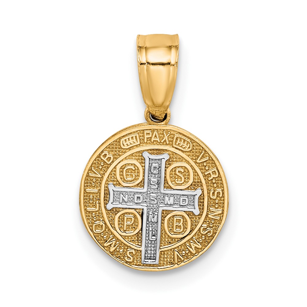 10K W/Rhodium San Benito Medal Pendant (10C1452)
