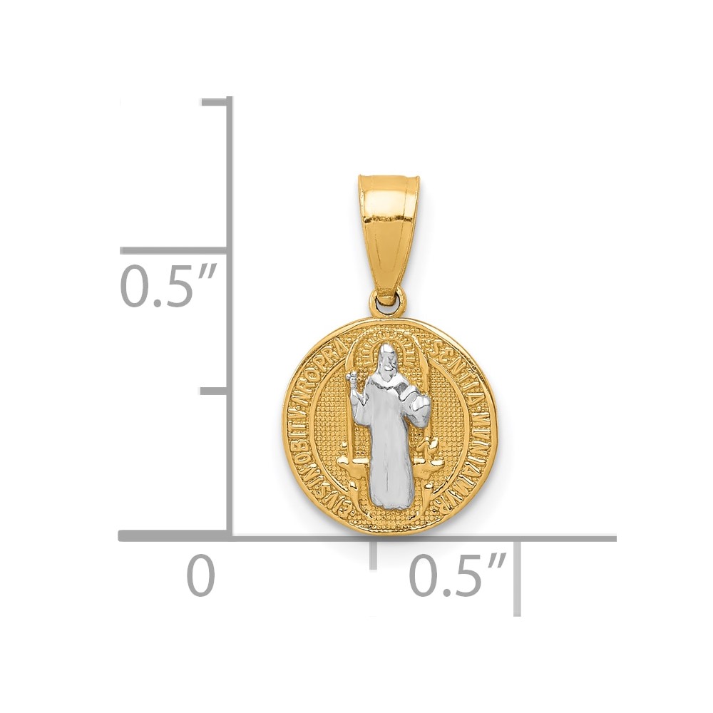 10K W/Rhodium San Benito Medal Pendant (10C1452)