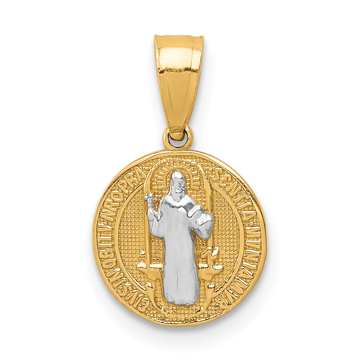 10K W/Rhodium San Benito Medal Pendant (10C1452)