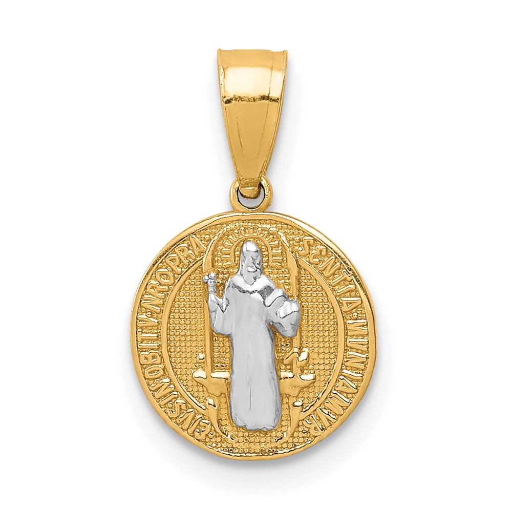 10K W/Rhodium San Benito Medal Pendant (10C1452)