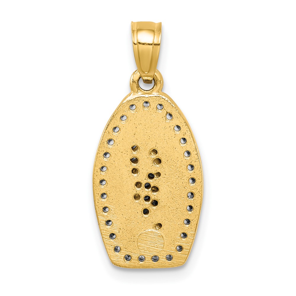 10K w/Rhodium CZ Pave Lady of Guadalupe Pendant (10C1468)