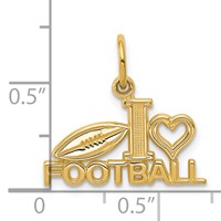 10K Yellow Gold I Heart Football Charm view 3