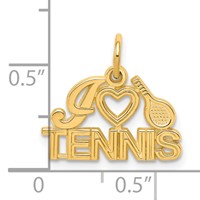 10K Yellow Gold I Heart Tennis Charm view 3