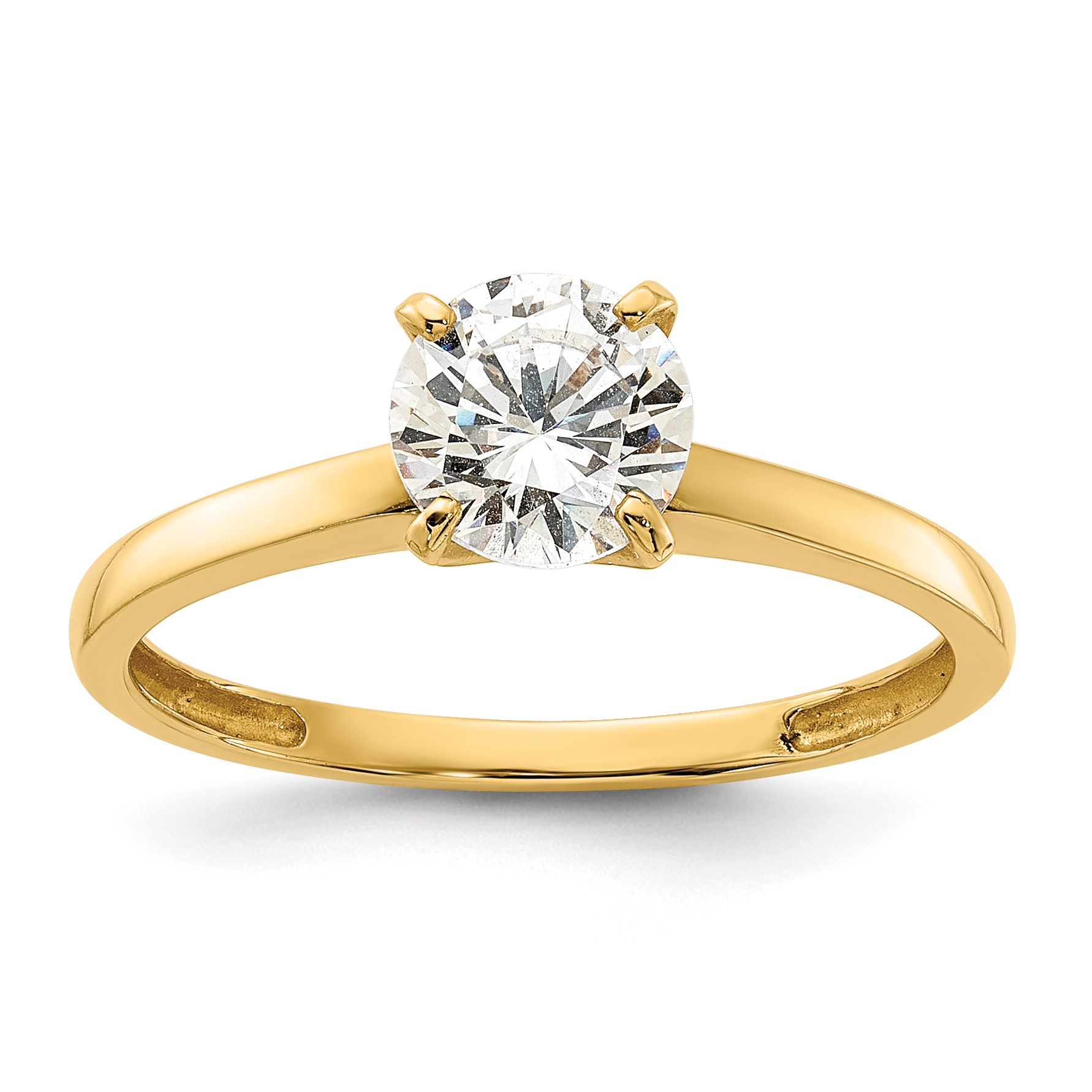 10K Polished Round CZ Solitaire Ring (10C1508)