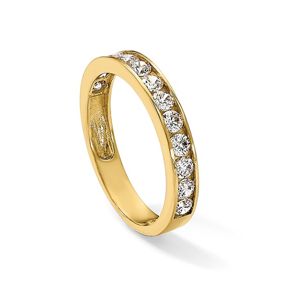 10K Polished 1.25mm CZ Channel Band