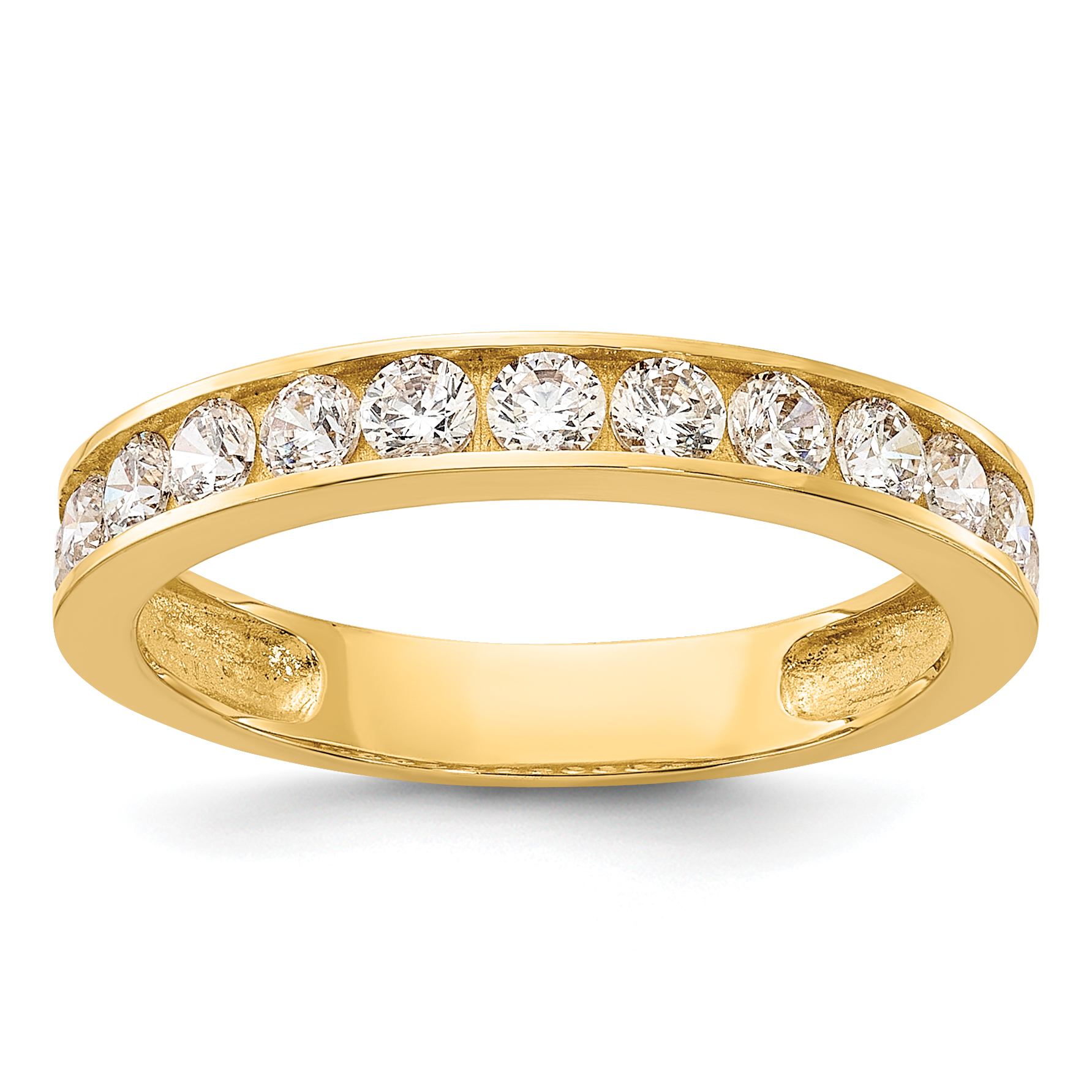 10K Polished 1.25mm CZ Channel Band (10C1514)