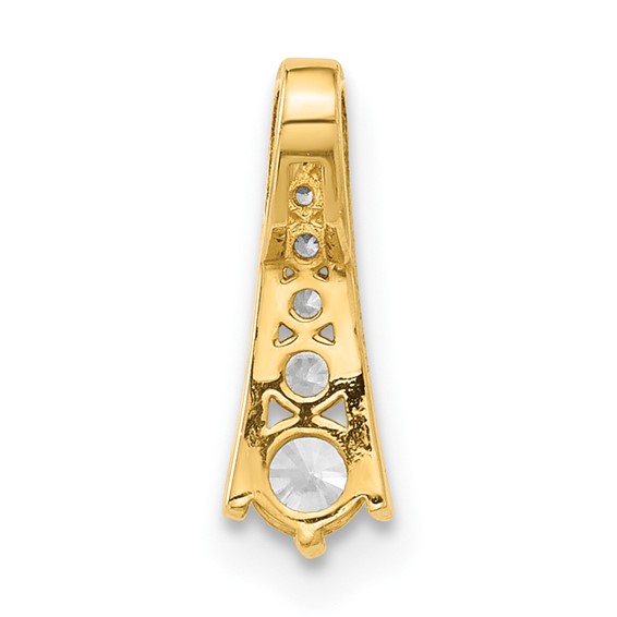 10K Polished CZ Fancy Chain Slide