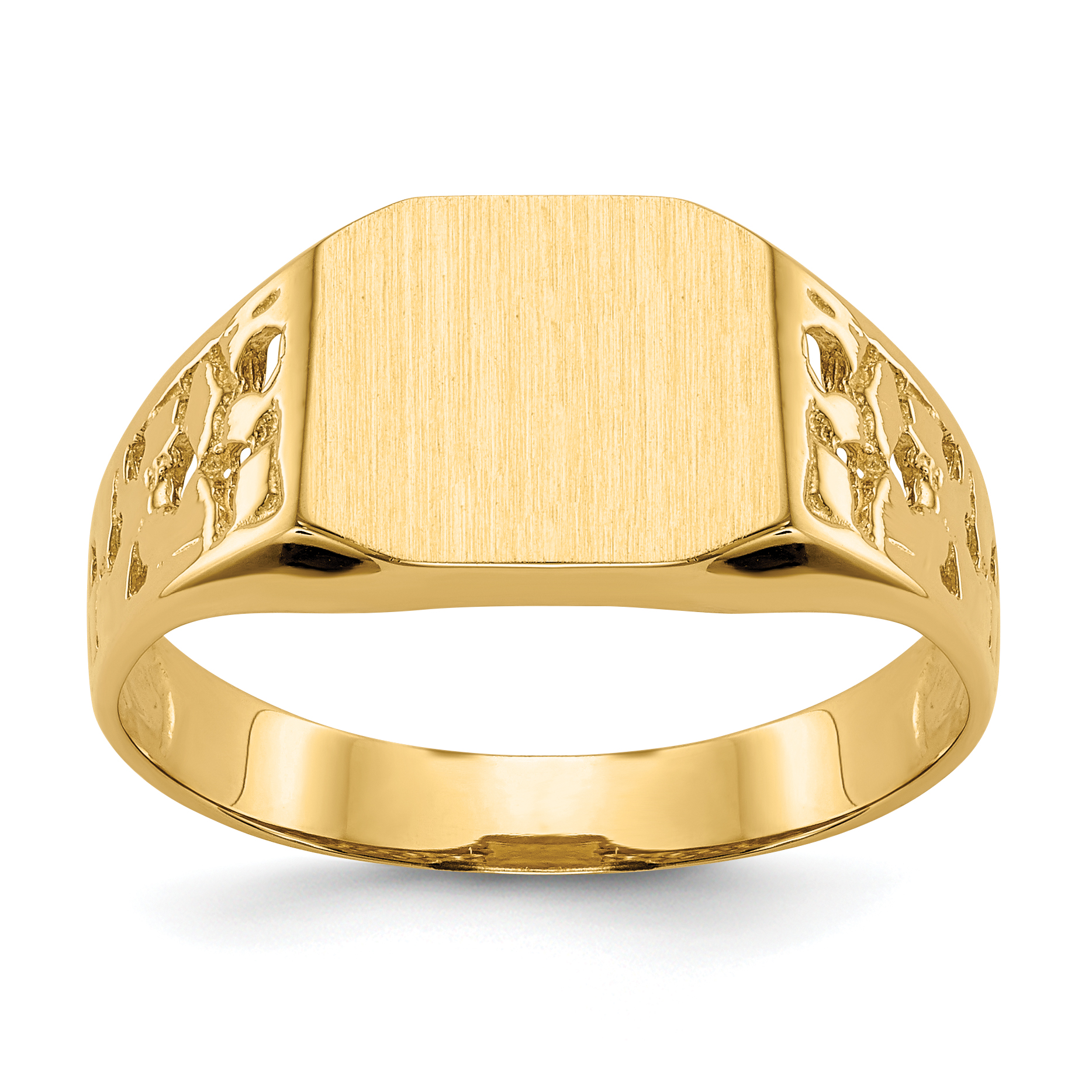 10k 9.0x10.5mm Open Back Men's Signet Ring (10C1528)