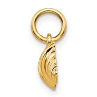 10K Yellow Gold Solid Barbell Charm view 2
