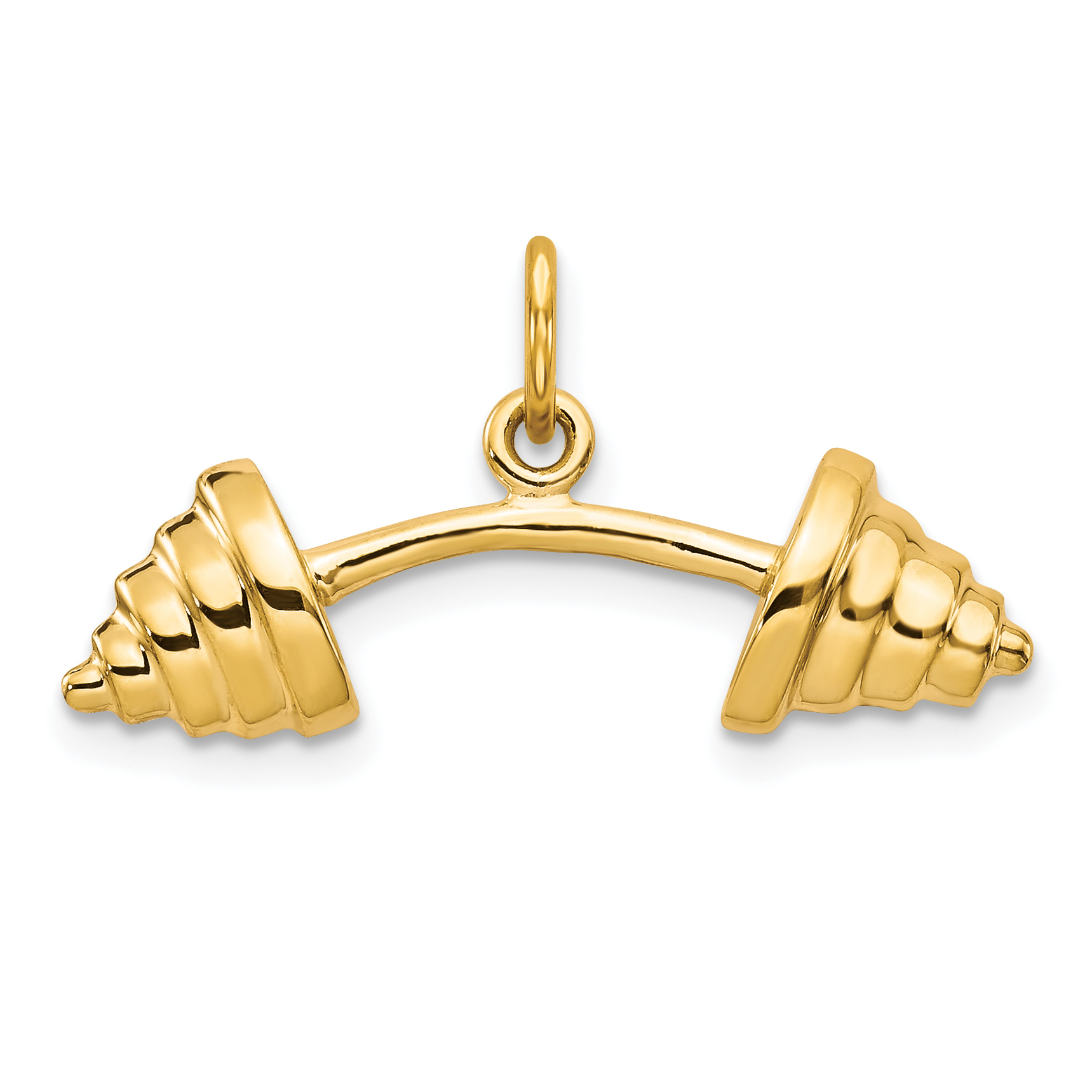 10k Solid Barbell Charm (10C163)