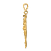 10K Yellow Gold Satin Diamond-cut Female Golfer Charm view 2