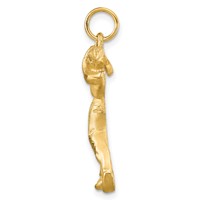 10K Yellow Gold Satin Diamond-cut Male Golfer Charm view 2