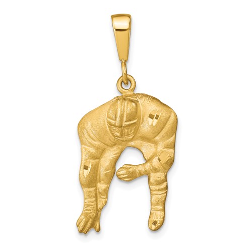 10K Yellow Gold Football Player Charm