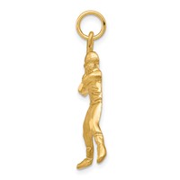 10K Yellow Gold Baseball Player Charm view 2