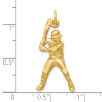 10K Yellow Gold Baseball Player Charm view 3