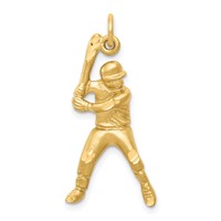 10K Yellow Gold Baseball Player Charm view 1