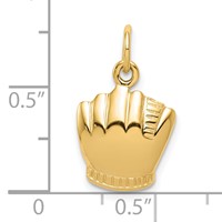 10K Yellow Gold 3-D Baseball Glove and Ball Charm view 3