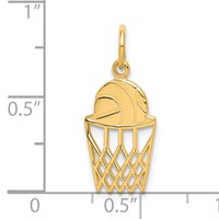 10K Basketball and Net Charm view 3
