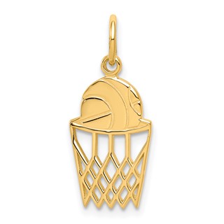 Gold Polished Basketball Pendants