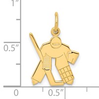 10K Yellow Gold Hockey Goalie Charm view 3