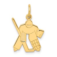 10K Yellow Gold Hockey Goalie Charm view 1