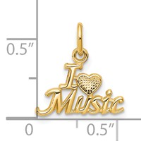 10K Yellow Gold I Heart Music Charm view 3