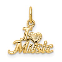 10K Yellow Gold I Heart Music Charm view 1