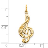 10K Yellow Gold Treble Clef Charm view 3