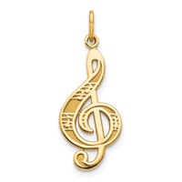 10K Yellow Gold Treble Clef Charm view 1