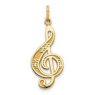 Gold Treble Clef Charm