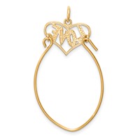 10K Polished Filigree Love Charm Holder view 4